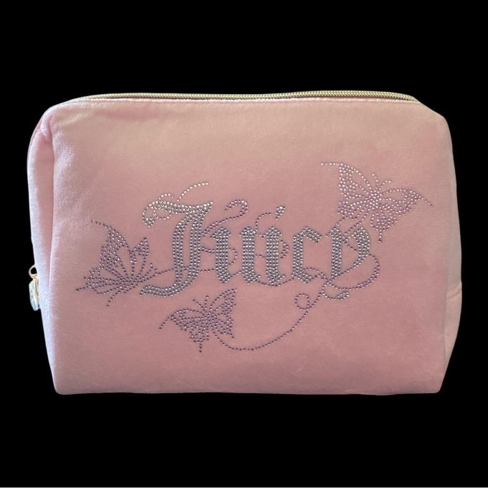NWT-JUICY COUTURE-PINK PLUSH TRAVEL/MAKEUP BAG